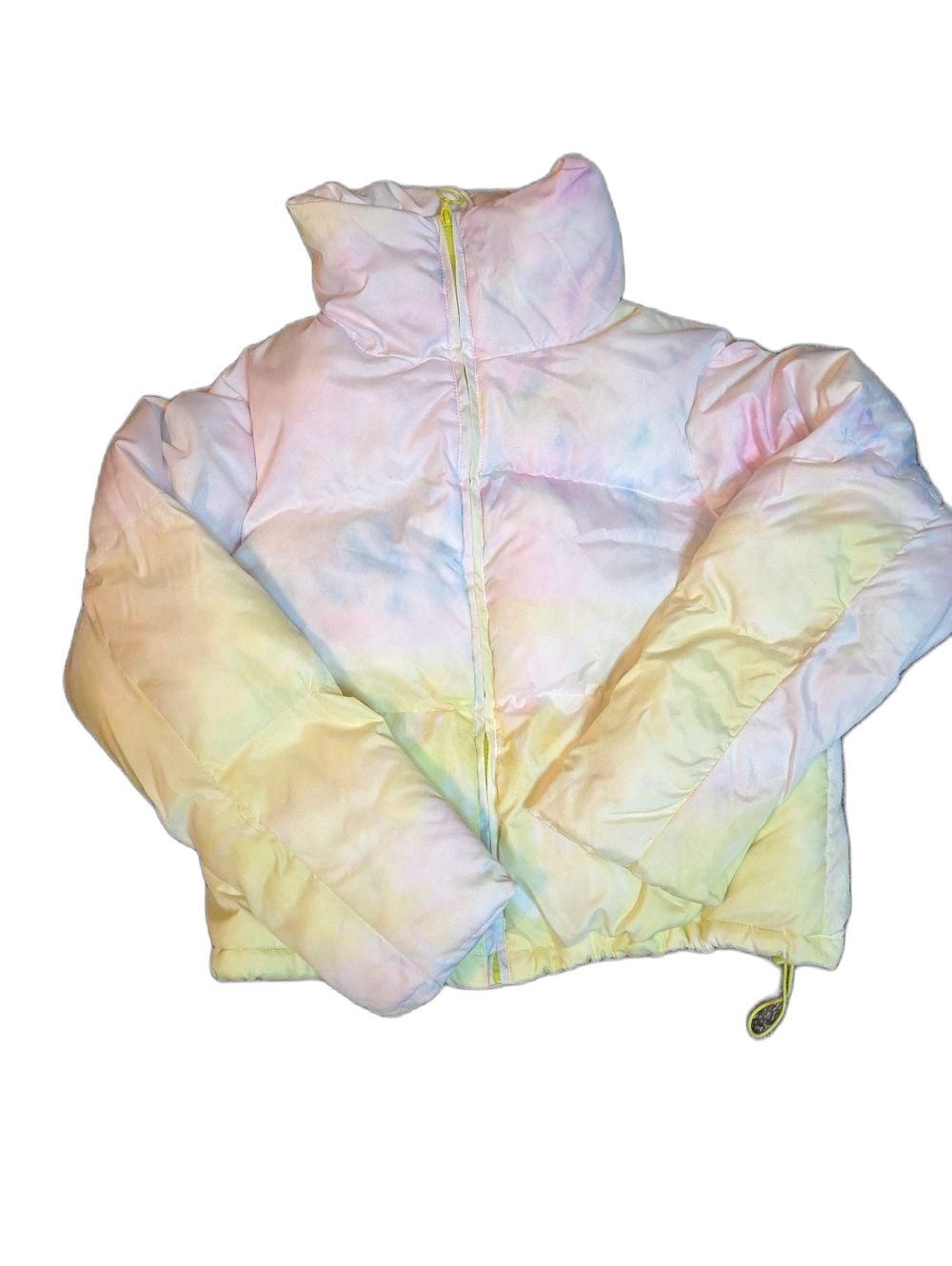 Pastel Tie-Dye Puff Jacket - Women's Lightweight Puffer